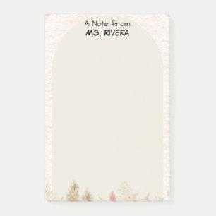 Boho Pampas Gras Boog Persoonlijke Onderwijs Notit Post-it® Notes
