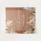 Boho Pampas Gras Bruidsdouche Wandkleed (Voorkant (horizontaal))