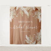 Boho Pampas Gras Bruidsdouche Wandkleed (Voorkant)