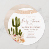 Boho Pampas Gras Bruiloft Cactus Bloemen Kaart (Voorkant / Achterkant)