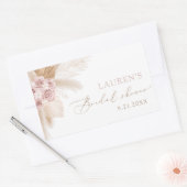 Boho Pampas Gras Bruiloft Feest Rechthoekige Sticker (Envelop)