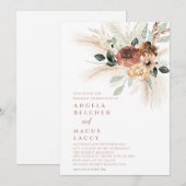 Boho pampas gras bruiloft uitnodiging (Voorkant / Achterkant)