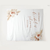 Boho Pampas Gras Bruiloftsdouche Achtergrond Tapij Wandkleed (Voorkant (horizontaal))