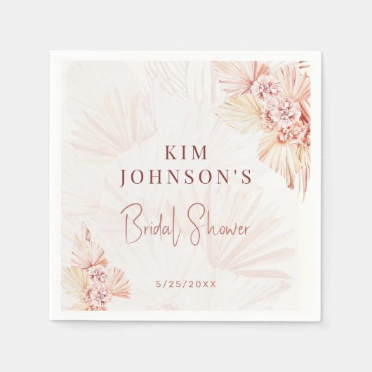 Boho Pampas Gras Bruiloftsfeest Moderne Boheemse S Servet (Voorkant)