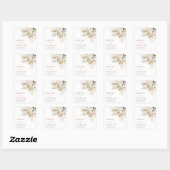 Boho pampas gras en groen bruiloft vierkante sticker (Vel)