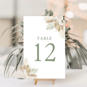 boho pampas gras en sage green kaart