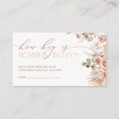 Boho Pampas gras Hoe groot is mama's buik Informatiekaartje (Voorkant)