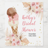 Boho Pampas Gras ijsje Wijnfles Feestje Wijn Etiket (Enkel label)