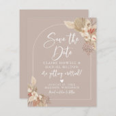 Boho Pampas Gras Neutrale Save The Date (Voorkant / Achterkant)