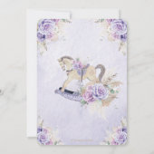 Boho Pampas Gras Paarse Bloem Schommelend Paard Ba Kaart (Achterkant)