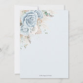 Boho Pampas Gras Pastel Blauw Bloemend Bruidsdiner Bedankkaart (Achterkant)