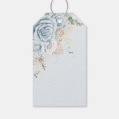 Boho Pampas Gras Pastel Blauw Bloemend Bruidsdiner Cadeaulabel (Achterkant)