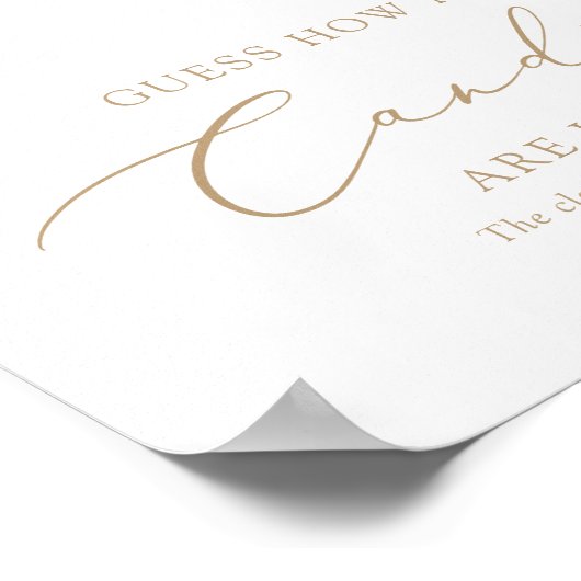 Boho Pampas Gras Raad Hoeveel Snoepjes Bord Poster (Hoek)