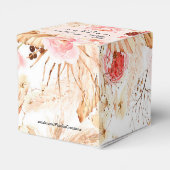 Boho pampas gras roze bloem baby meisje douche fav bedankdoosjes (Achterkant)