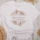 Boho Pampas Gras Rozen Bruidsmeisjes T-shirt