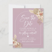 Boho Pampas Gras Stof Roze Roze Save The Date (Voorkant)