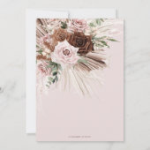 Boho Pampas Gras Stoffig Roze Bruin Bloemen Bruilo Kaart (Achterkant)