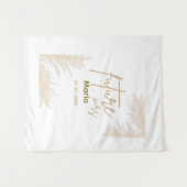 Boho Pampas Gras Terracotta Bruiloftsborrel Wandkleed (Voorkant (horizontaal))