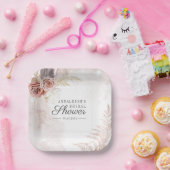 Boho Pampas Gras Terracotta Script Bruiloft Papieren Bordje (Feest)