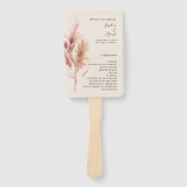 Boho Pampas Gras Trouwprogramma Handventilator Handwaaier (Voorkant)