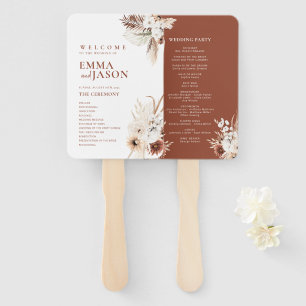 Boho Pampas Gras Trouwprogramma Waaiers Handbedien