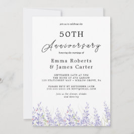 Boho Pampas Grass 50th Wedding Jubileum Kaart