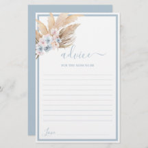 Boho Pampas Grass Advice for Mam To Be Card