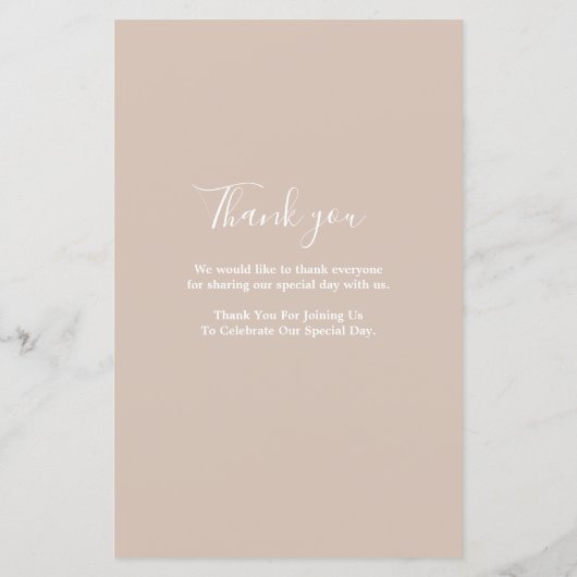 Boho Pampas Grass Arc programme de mariage (Dos)