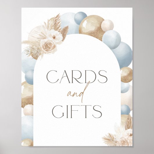 Boho Pampas Grass Arch Baby shower Kaarten en gesc Poster (Voorkant)
