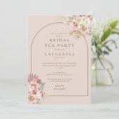 Boho Pampas Grass Arch Bridal Tea Party Invitation (Debout devant)
