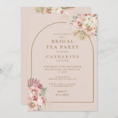 Boho Pampas Grass Arch Bridal Tea Party Invitation (Devant / Derrière)