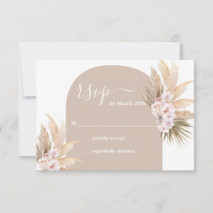 Boho Pampas Grass Arch Bruiloft RSVP-kaart RSVP Kaartje