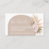 Boho Pampas Grass Arche Site Web Info Carte de boî (Devant)