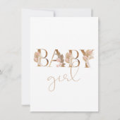Boho Pampas Grass Baby Girl Baby shower Invitation (Dos)