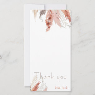 Boho pampas grass baby shower bedankjes bedankkaart