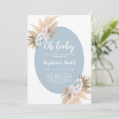Boho Pampas Grass Baby shower Boy Invitation (Debout devant)