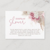 Boho Pampas Grass Baby shower Display Shower Informatiekaartje (Voorkant)