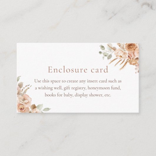 Boho Pampas Grass Baby shower Enclosure Kaart (Voorkant)