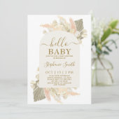 Boho Pampas Grass Baby shower Invitation fille (Debout devant)
