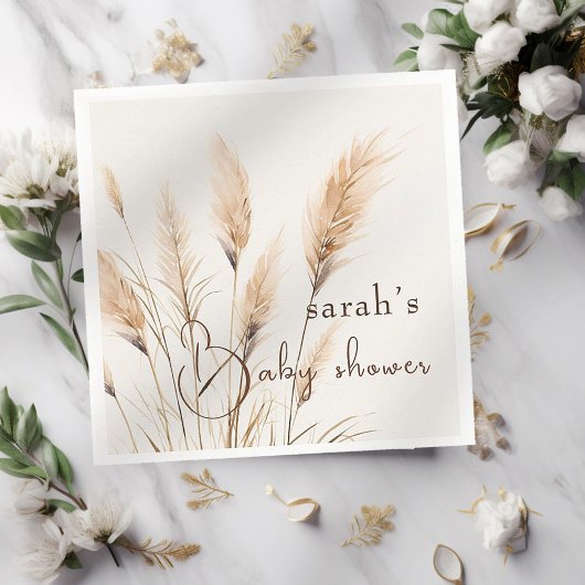 boho Pampas grass Baby shower Servet