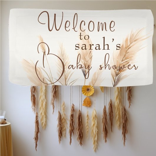 boho Pampas grass Baby shower Spandoek