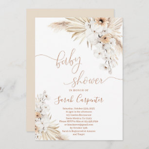 Boho Pampas Grass Baby shower Uitnodiging