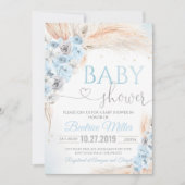 Boho Pampas Grass Baby shower Uitnodiging Jongen B (Voorkant)