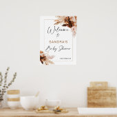 Boho Pampas Grass Baby shower Welkomstteken Poster (Keuken)