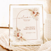 Boho Pampas Grass Baby shower Welkomstteken Poster
