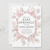 Boho Pampas Grass Baby Sprinkle Elegant Kaart (Voorkant)