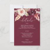 Boho Pampas Grass Bachelorette Party Itinerary Kaart (Achterkant)