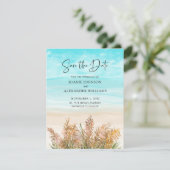 Boho Pampas Grass Beach Scene Wedding Save The Date (Staand voorkant)