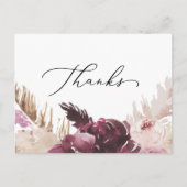 Boho Pampas Grass Bedankt Briefkaart (Voorkant)