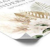 Boho Pampas Grass & Beige Floral Welkomstteken Poster (Hoek)